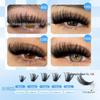 DIY Natural Dense Cluster False Eyelashes, Self-Adhesive 720 Segmented 10150D Curl, Individual Clusters