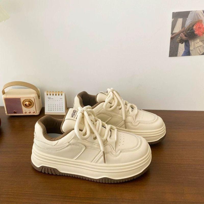 Muffin little white shoes women's versatile niche thick baseplate shoes new spring and autumn sports and leisure shoes