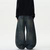 American Retro Washed Distressed Wide-Leg Jeans - Unisex Casual Trend