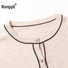 Single-Breasted Long Sleeve Wool Cardigan with Round Neck and Knitted Print 83111