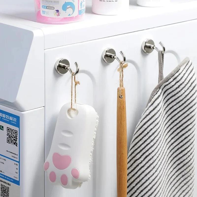 30/1x Starke Magnetische Wandhaken Magnet Metall Schwerlast-Haken für Küche Badezimmer Aufbewahrung Schlüssel Mantel Tassen Hängeaufhänger