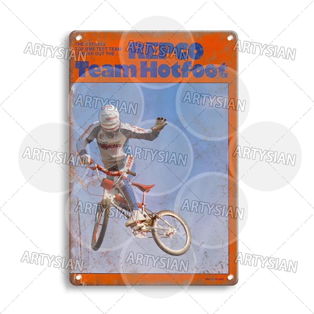 Vintage BMX Bike Metal Sign Bicycle Motocross Plaque Racing ACS TUF Pedals Procraft Kuwahara Raleigh Mongoose Dyno Diamond Back