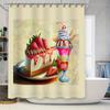 Dessert Cheesecake Shower Curtain Tropical Fruit Pattern Waterproof Bathroom Decor Modern Farmhouse Style Home Decor Wall Art