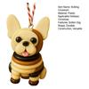 Bulldog Ornament Set French Style Button Puppy Hanging Pendant Home Party Christmas Holiday Decoration