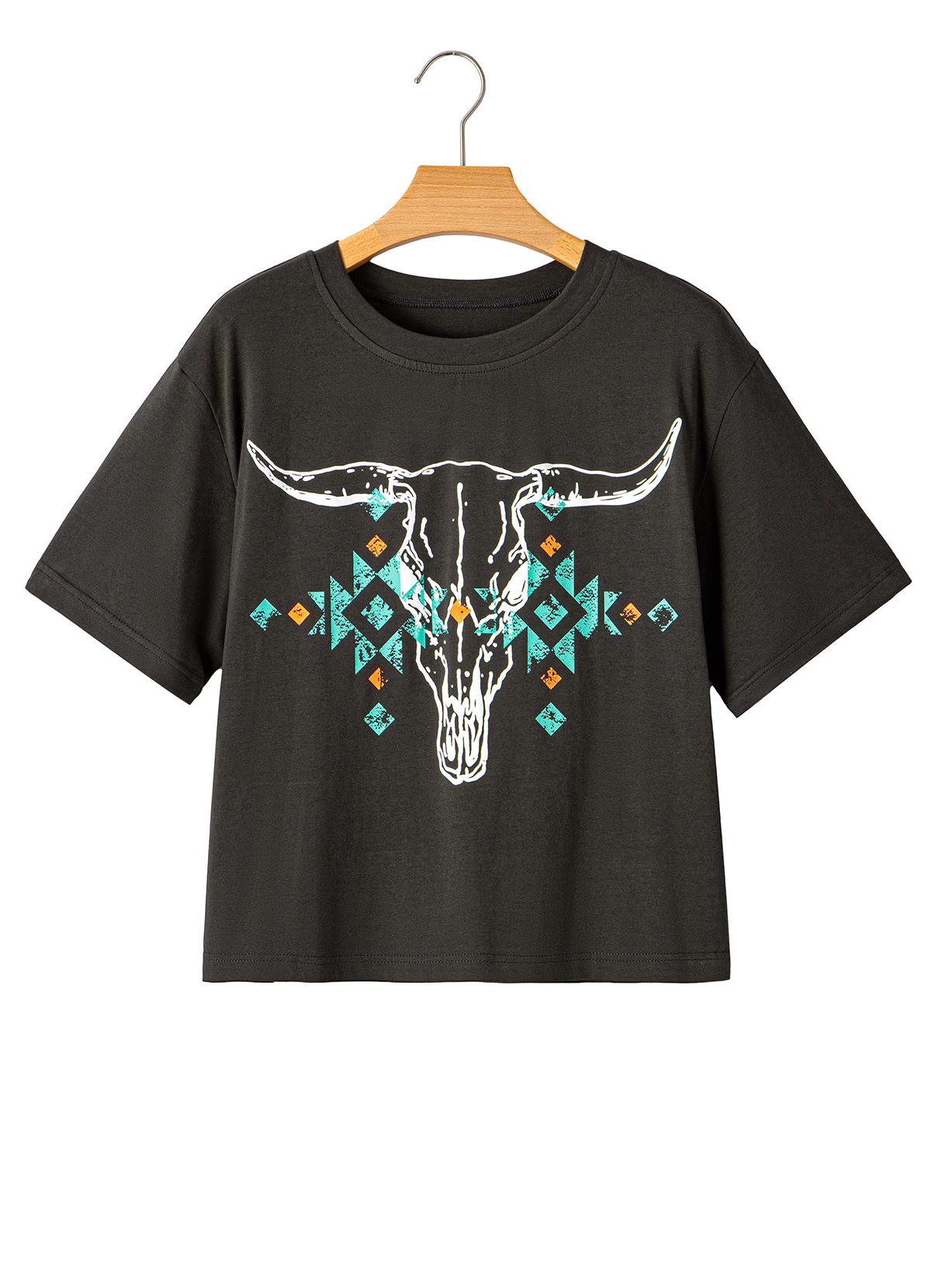 

Женская повседневная футболка с принтом - Европейский и американский стиль, круглый вырез, пуловер с коротким рукавом, летняя мода L серый