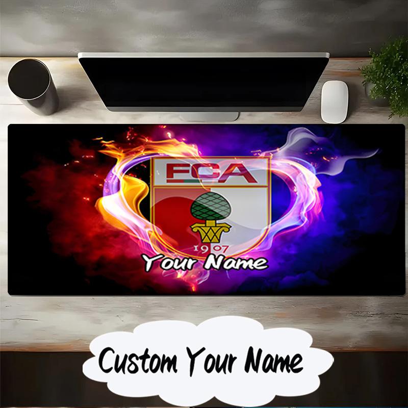 Benutzerdefinierter Name Mauspads Augs-burg Fußballwappen Mauspads, Gaming-Mauspads, Tastaturpads, Schreibtischdekoration für Computer-Notebook, Geburtstagsgeschenk für Fans