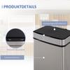72L Sensor-Recyclingbehälter Edelstahl 3 Fächer für Nass-/Trockenabfall mit abnehmbarem Deckel Küche Zuhause