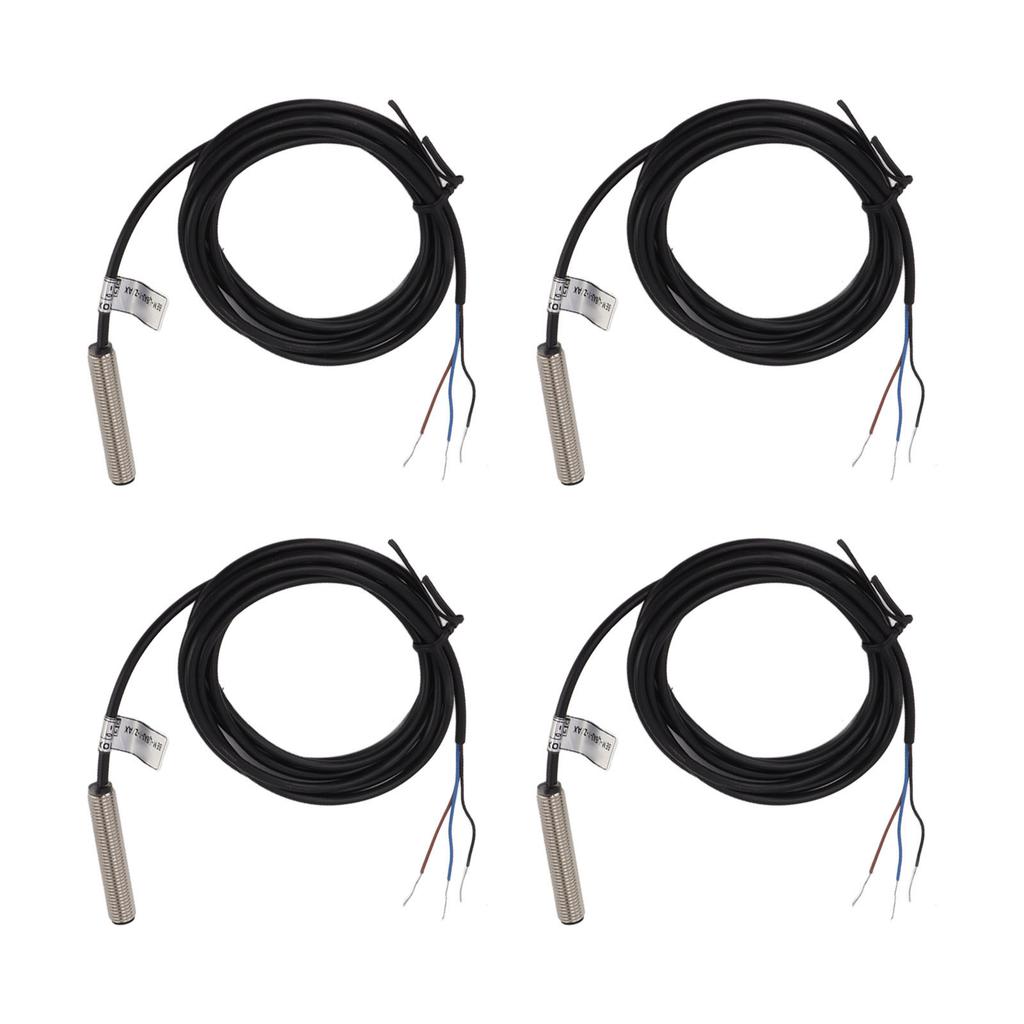 4 Set Proximity Sensor Switch 8mm Flat Head Metal Case NPN DC 3 Wire Normally Closed Proximity