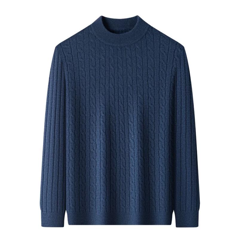 Men's 100% Pure Wool Thickened Mock Neck Sweater