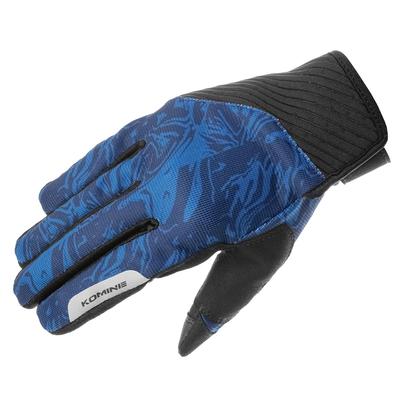 Komine GK-1853 Motorcycle Stretch Mesh Gloves Luce II Navy Marble XL