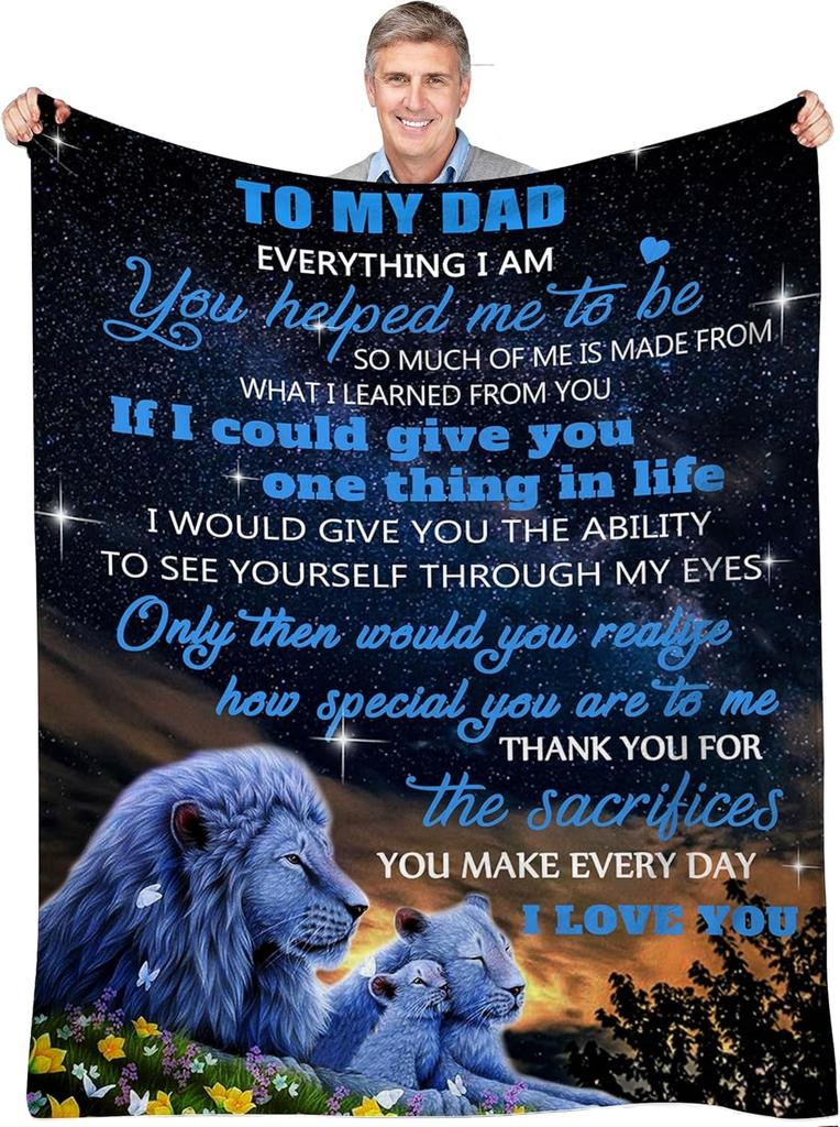 Perfekte Geschenke für Papa Decken für Vatertag Muttertag Jahrestag Geburtstag für Mama Sohn Tochter Opa Oma Tante Überwurf