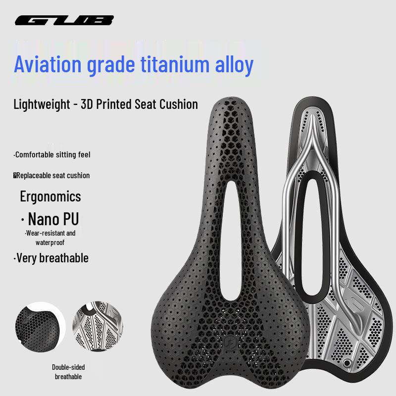 GUB Ultra-light 3D Printed Titanium Alloy Bike Seat Cushion - Breathable, Double Rail for Road & Mountain Bikes 1199 Double Rail Seat Cushion