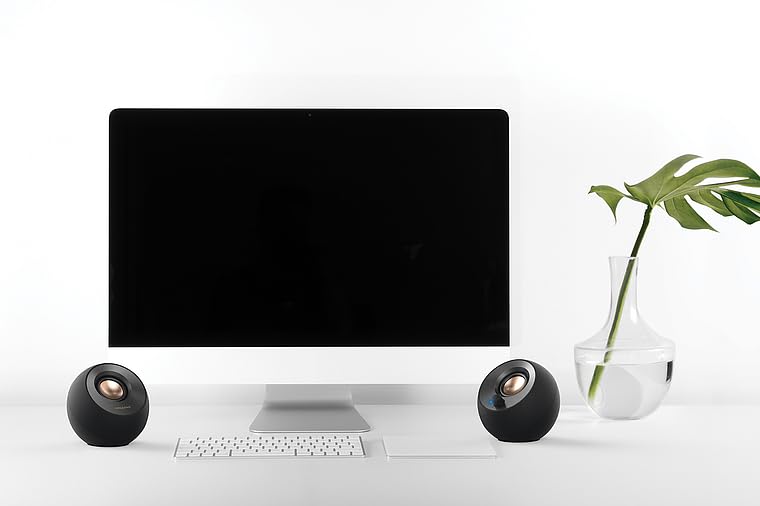 Creative Pebble V2 Minimalistic Desktop Speaker with AUX Up to 8W RMS Power for Computers and Includes Adapter and Extension Cable - 2.0 USB-C, 3.5mm