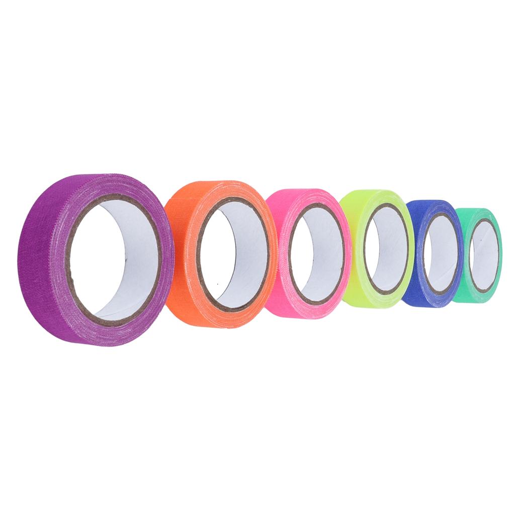 6Pcs Adhesive Tape 6 Color Fluorescent UV Cotton Cloth Tape Stage Performance Prop