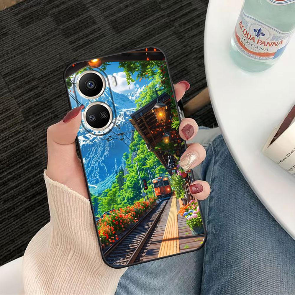 

Bus View Cherry Blossoms Phone Case For HUAWEI NOVA Y70 3I 7I 8I 9SE P30 Y9 HONOR 8X 9X 20 90 X5 X6B X7A X7B X8B X9 X9B X9A Case HONOR X7A