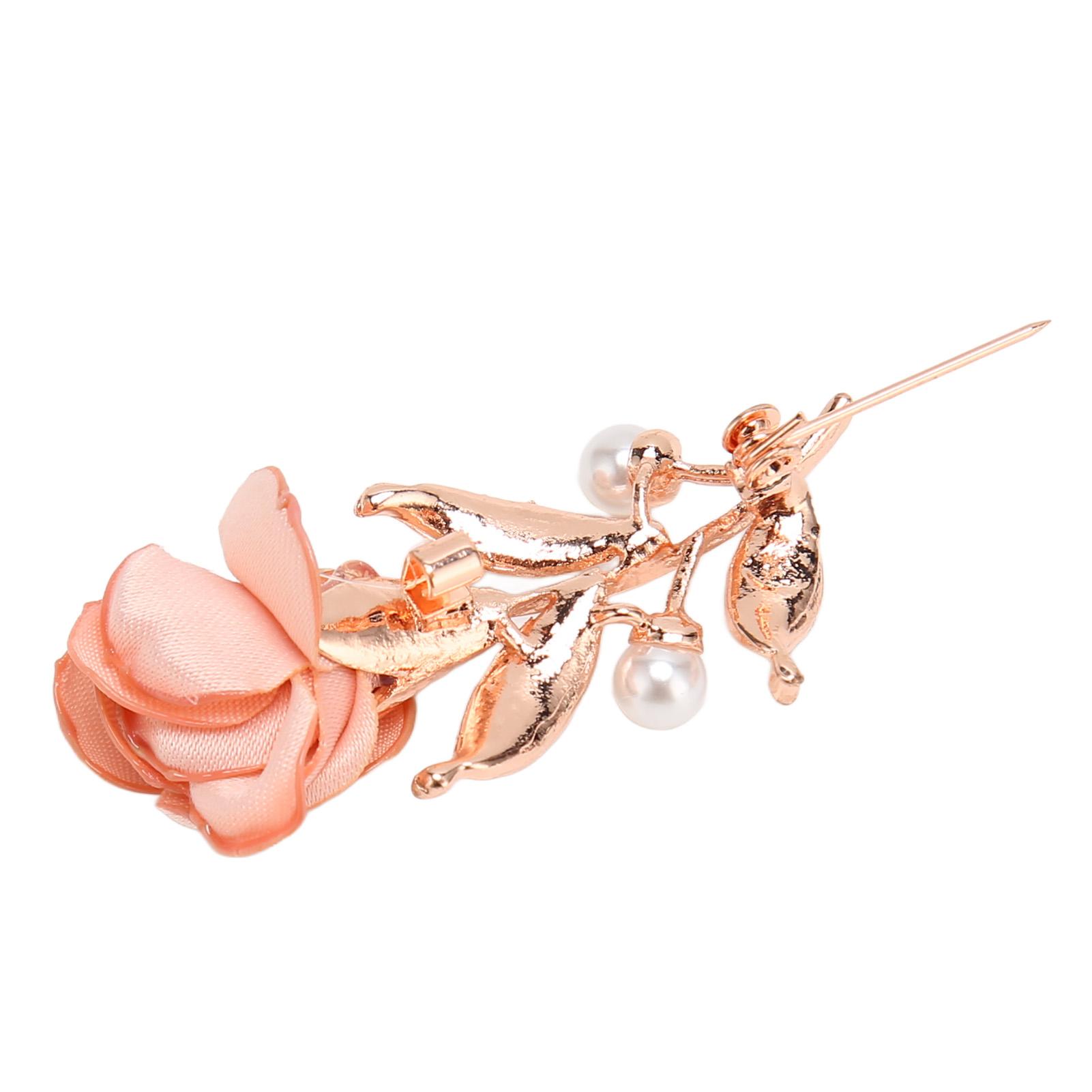 Брошь Розовая Роза Модная Элегантная Красивая Страз Тканевая Свадебная Брошь Булавка для Винной Вечеринки