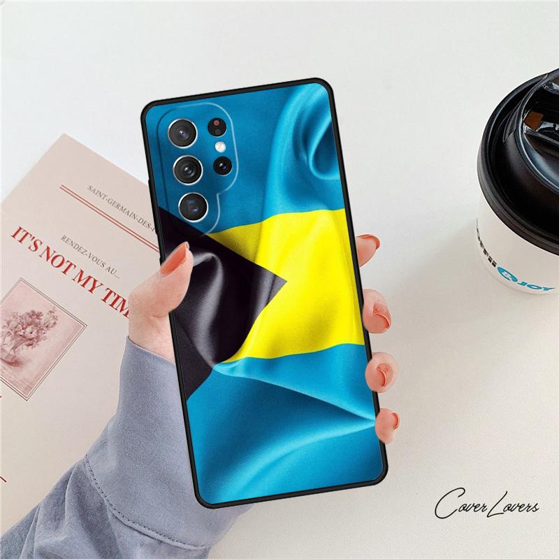 Bahamas Flagge Handyhülle Für Samsung Galaxy S24 S25 S23 S22 Ultra Note 10 20 Plus S20 S21 FE Hülle