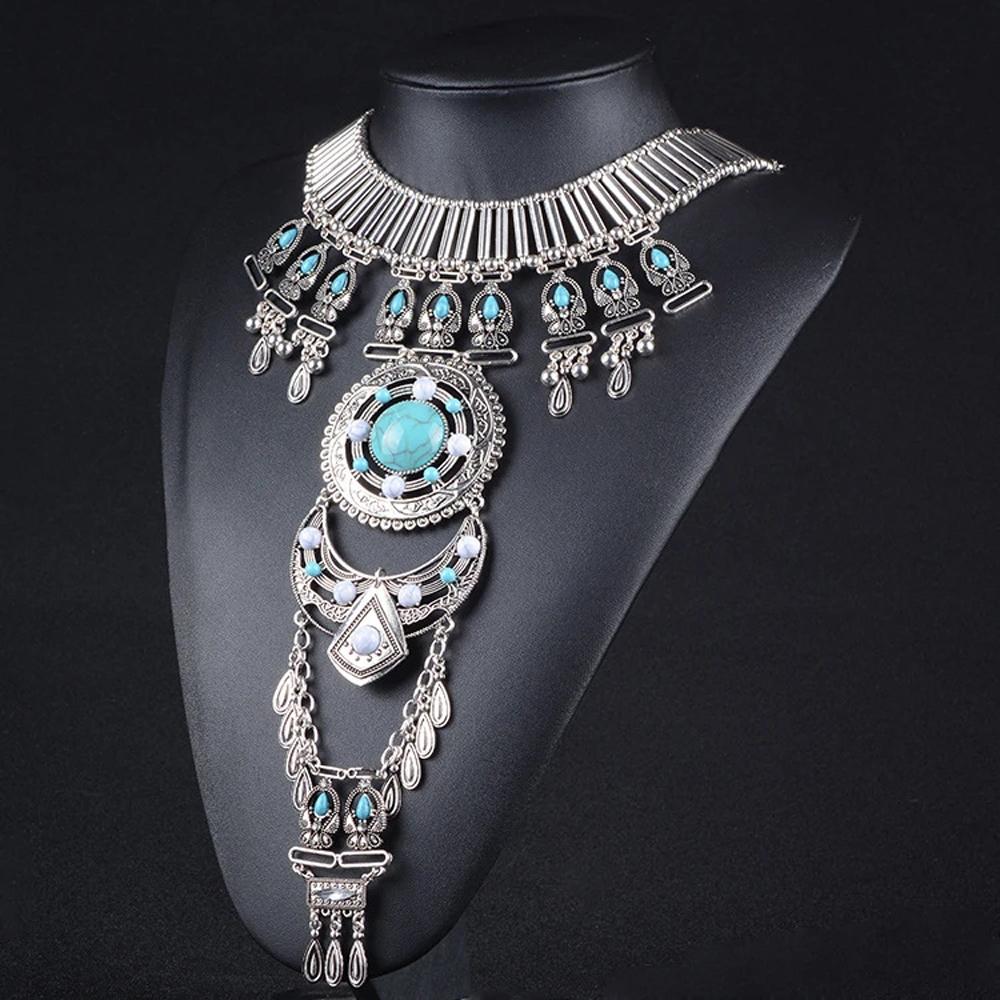 

Exaggerated Pendant Necklace for Women Vintage Baroque Sexy Choker Collar Statement Jewelry Accessory серебряный
