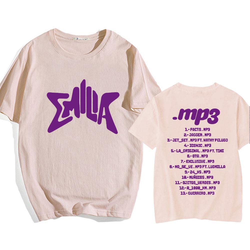 Emilia Mernes MP3 Graphic T-shirt Summer O-neck Short Sleeve Tee-shirt Cotton Soft Hip Hop Streetwear Camiseta Printing Tees Top