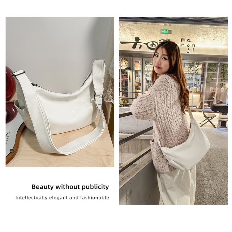 Soft leather large capacity armpit bag women's shoulder tote bag