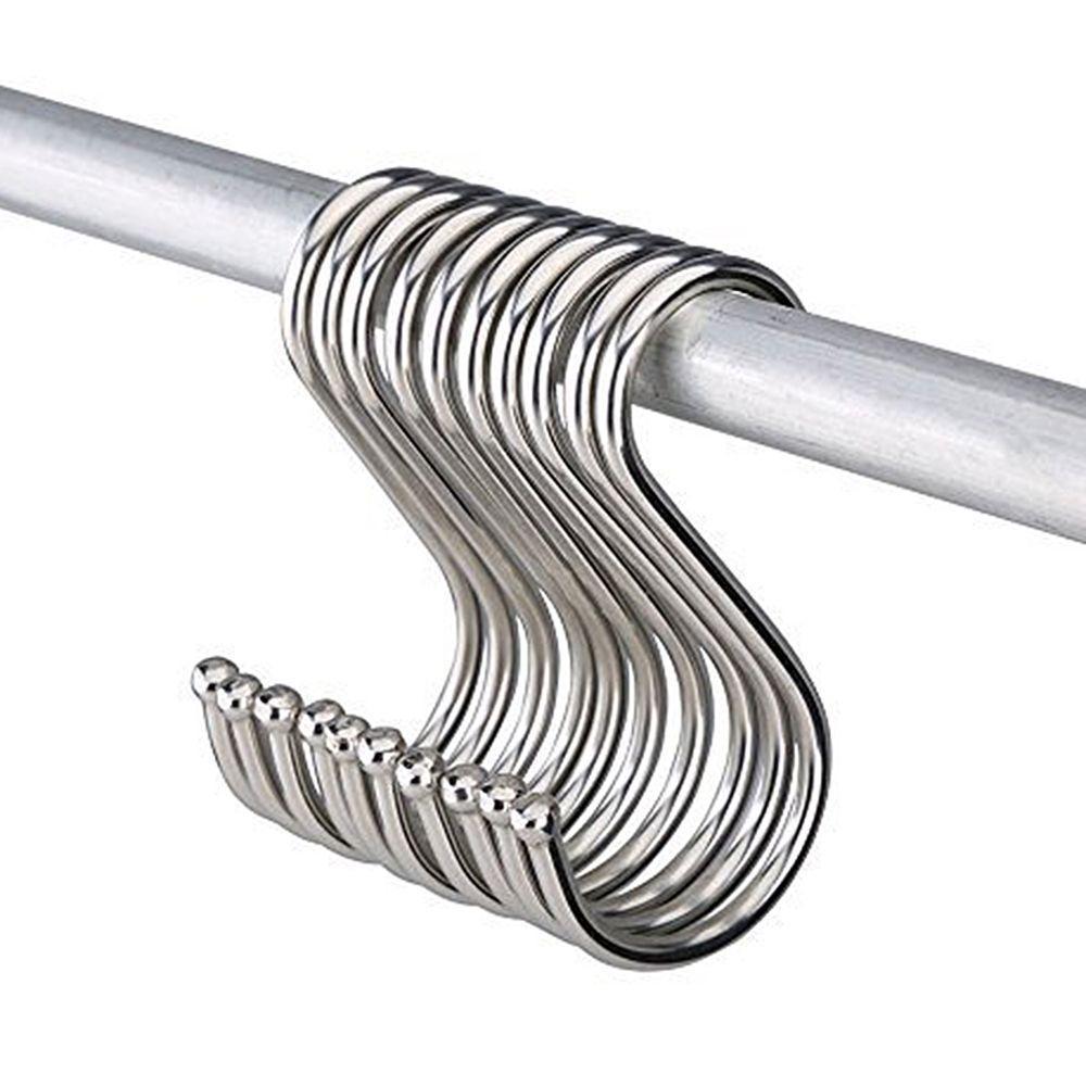 1/5/10Pcs Bathroom Holder Stainless Steel Clasps Hooks Storage Rack S Shaped Hanger Hook