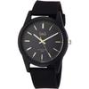 [citizen Q A] VS40 005 Analog Waterproof Urethane Strap Watch  Men S  Black  Gold  Black Gold Bar
