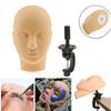 Soft Silicone Eyelashes Massage Painting Practice Training Manikin Head + Black Desk