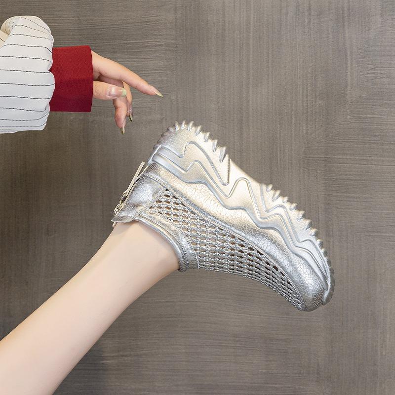 Hollow Mesh Dad Shoes Women's New Summer Versatile Lightweight Thick-soled Heightening Sneakers 88661