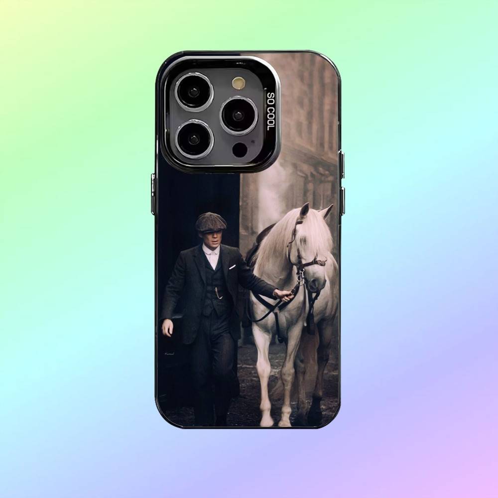 P-PeakyS T-Thomas Shelby Blinders Phone Case For iPhone17,16,15,14,13,12,11 Plus,Pro Max Colored Silver Phone Case