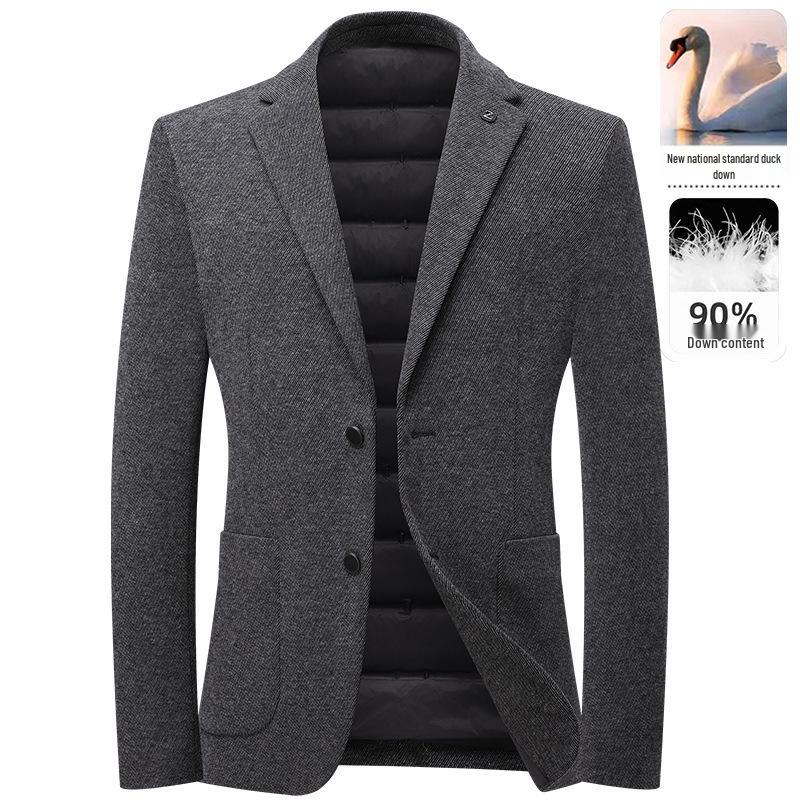 2025 Men's Wool Suit-Style Thick Down Jacket