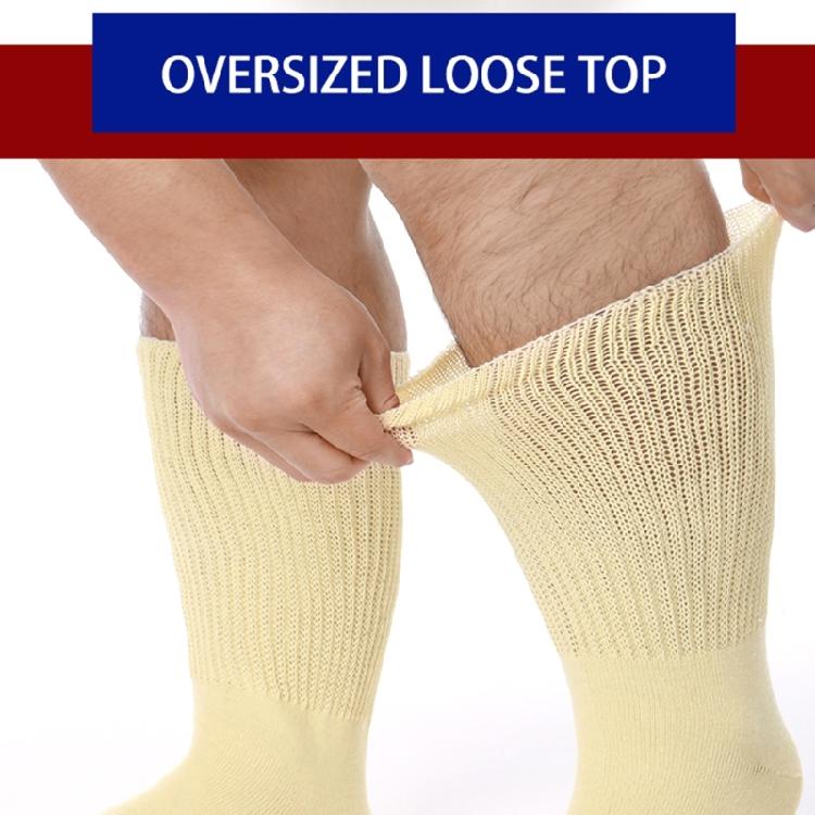 Diabetic Socks Seamless Toe for Swollen Feet 5 Pairs Loose Fit Top Extra Wide Comfortable Socks for Men and Women