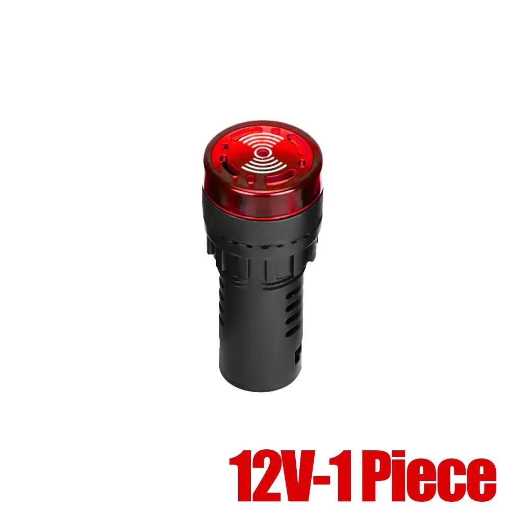 1 шт. Автомобильный 12В 24В 220В Высокодецибельный Световой Сигнальный Фонарь Звуковой Сигнал Тревоги AD16-22SM Мини Активный Звуковой Сигнализатор Светодиодный Индикатор Автоаксессуары Red-12V