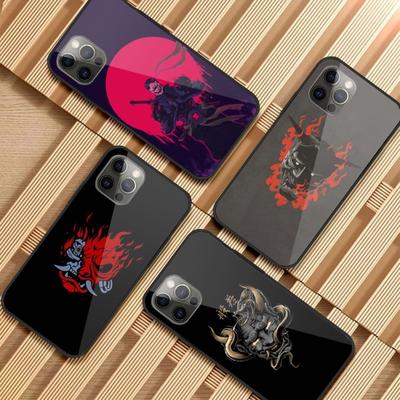 Etui na telefon Samurai Mask do iPhone'a 14 13 12 11 XS X 8 7 6 Plus Mini Pro Max SE 2022 czarne etui na telefon z tworzywa sztucznego TPU
