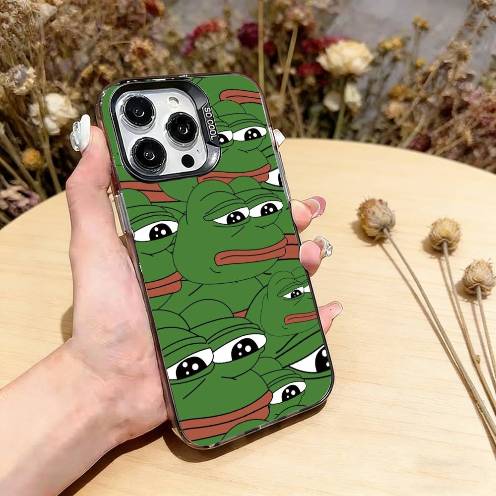 Смешной Чехол Для Телефона Лягушонок П-ПЕПЕ Для iPhone 17,16,15,14,13,12,11 Plus,Pro Max,XS,Цветной Серебристый Черный Чехол iPhone14ProMax