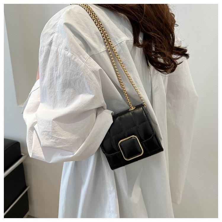 2024 New Fashion Simple Texture Casual Shoulder Bag Women Chain Small Square Bag Korean Version Street Trend