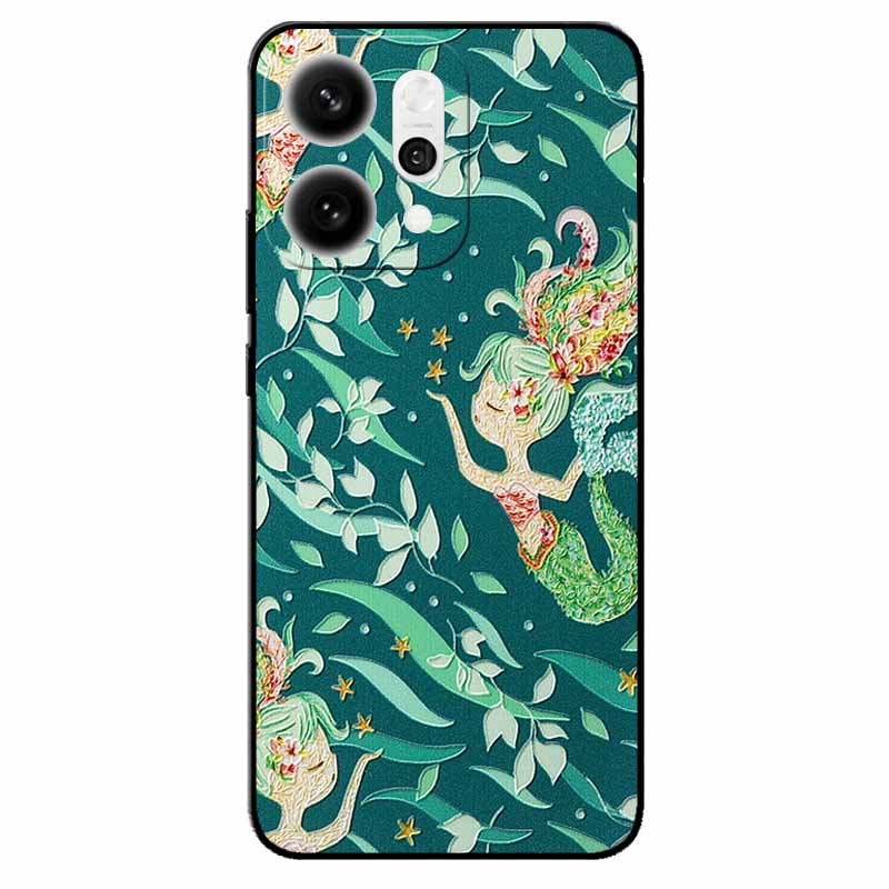 3D Cartoon Emboss Case For Oppo Reno14 5G Relief Embossed Retro Silicone Back Cover For Reno 14 CPH2737 Funda Anime Coque Reno14