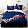 Atlanta Braves 3pc Set Perfect for Bedroom Use Comfortable Bedding Set Includes a Duvet Cover and Two Pillowcases Ideal Birthday or Christmas Gift