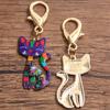 8pcs Colorful Alloy Metal Drop Oil Printing Cat Charm Animal Lobster Buckle Kit Pendant For Enamel DIY Jewelry Accessories