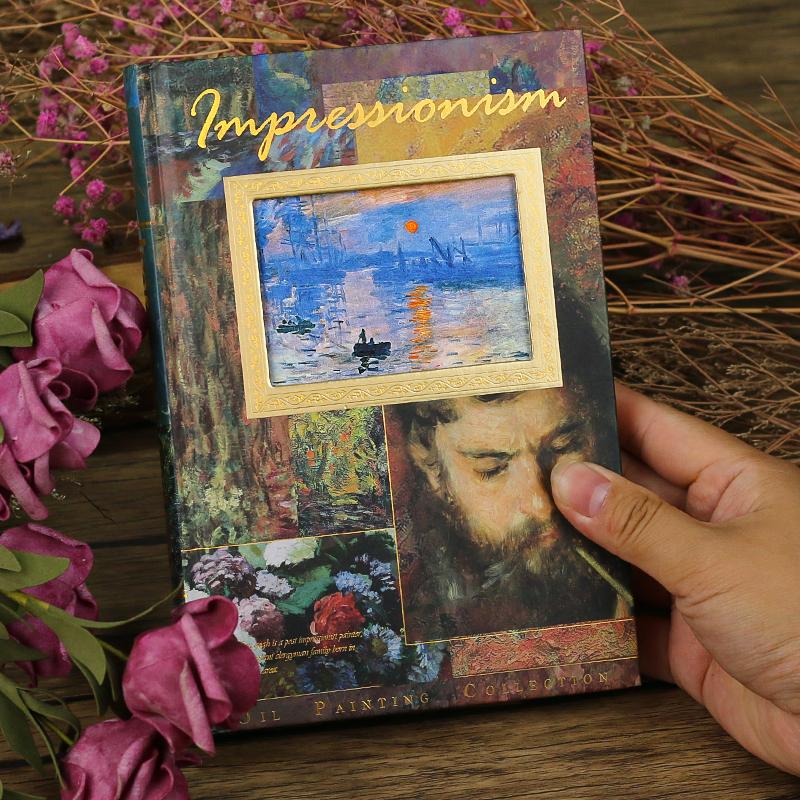 A5 Vintage Kunstjournal 128 Farbseiten mit dickem Skizzenpapier Berühmte Gemälde-Illustrationen für Scrapbooking Tagebuch