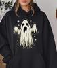 2025 Halloween Ghost Hoodie: European & American Style, Casual Loose Fit, Long Sleeve Sweatshirt