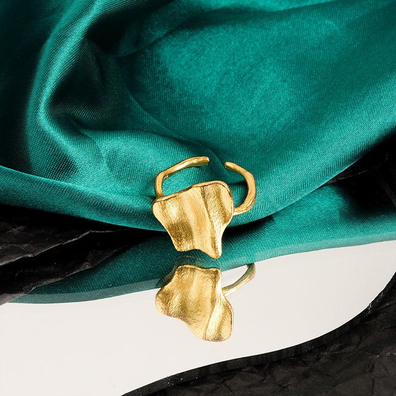 Fashion Personalized Index Finger Ring Niche Design Geometric Twist Open Ring Temperament Retro Couple Ring for Girlfriend Simple Geometric Ring