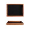1Pc Bamboo Pattern Leather Tray, Acacia Wood Tray, Dressing Table Decoration Tray, Aromatherapy Ring Jewelry Tray
