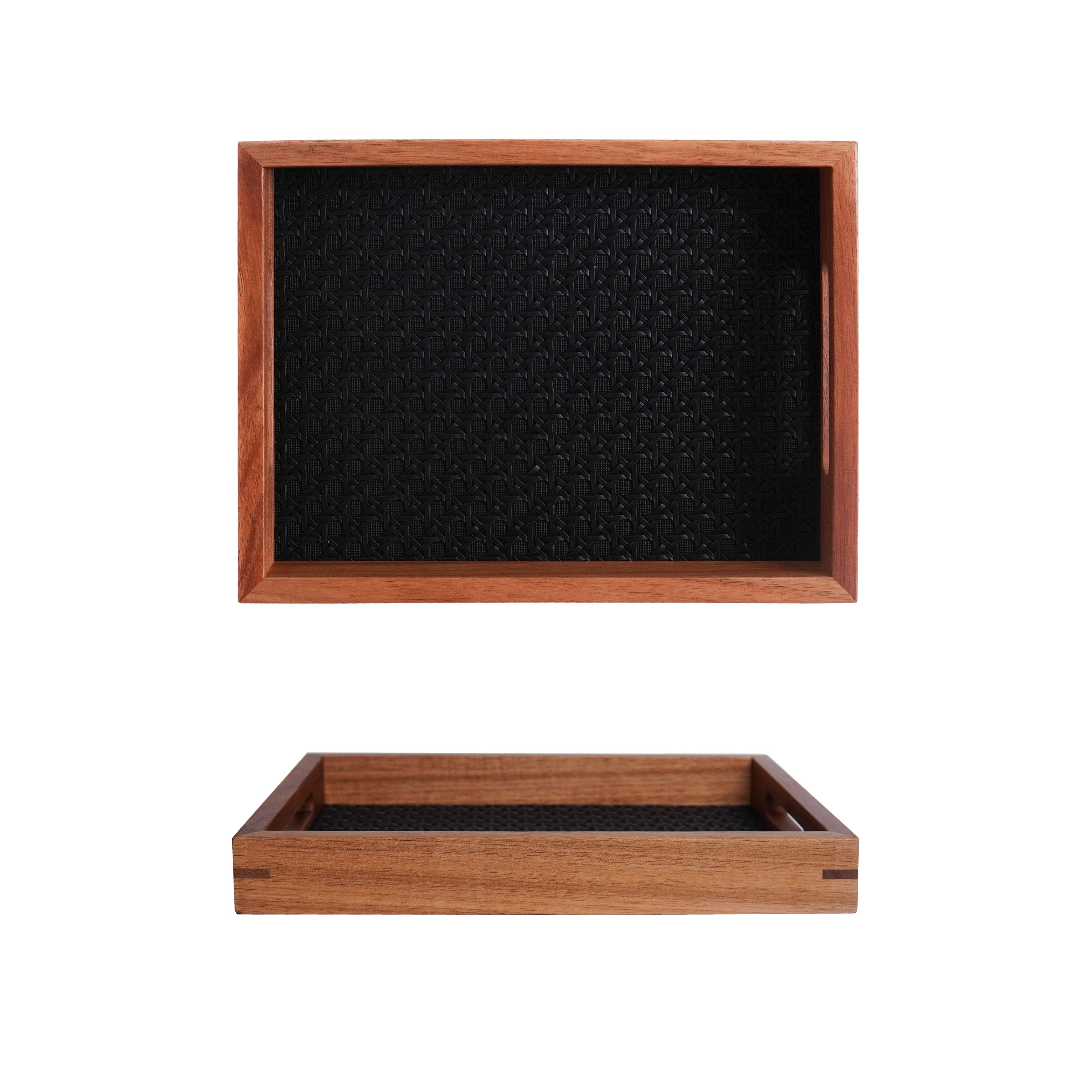 

1Pc Bamboo Pattern Leather Tray, Acacia Wood Tray, Dressing Table Decoration Tray, Aromatherapy Ring Jewelry Tray, Suitable for Home Decoration
