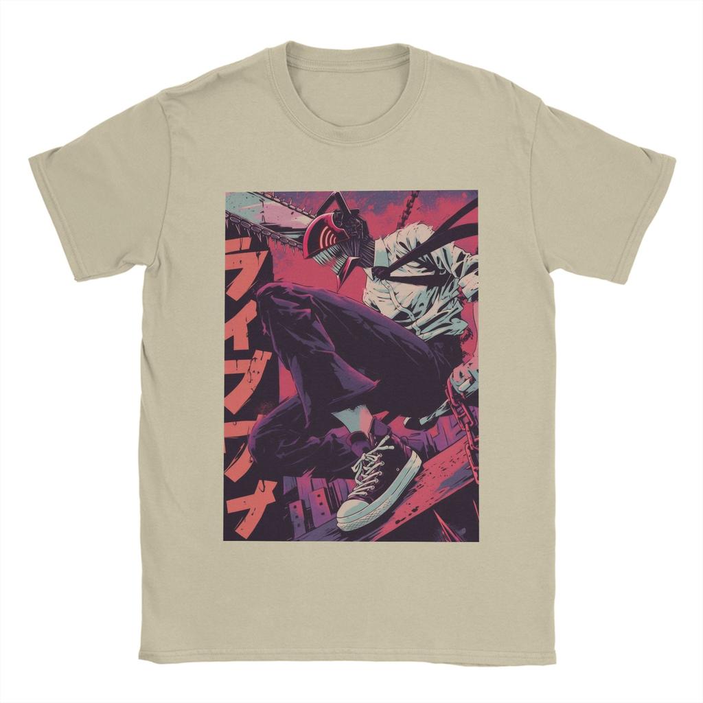 Men Anime Chainsaw Man T Shirts Kobeni Manga Denji Power Reze Cotton Clothing Short Sleeve T Shirt O Neck Casual Tee Shirt