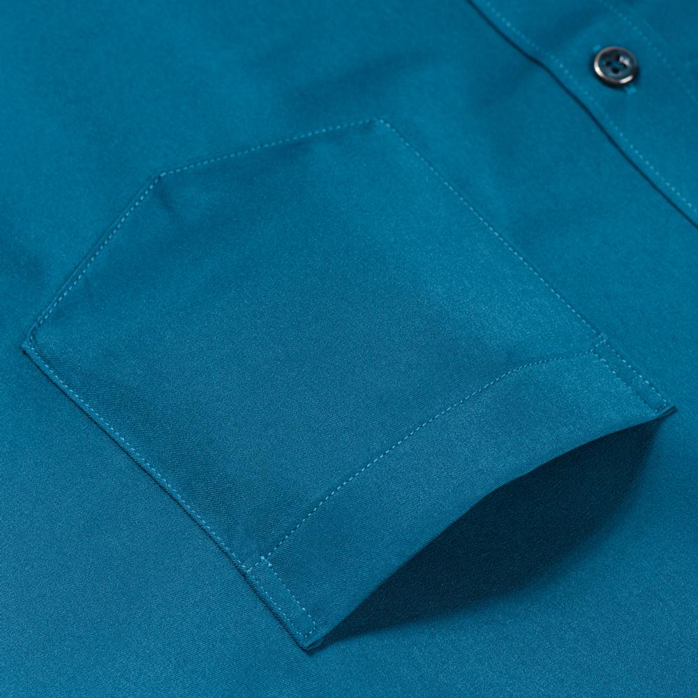 Men's Wrinkle Free 4 Way Stretch Dress Shirts with Pocket Business Regular Fit Solid Long Sleeve Button Up Shirt Wedding Dating