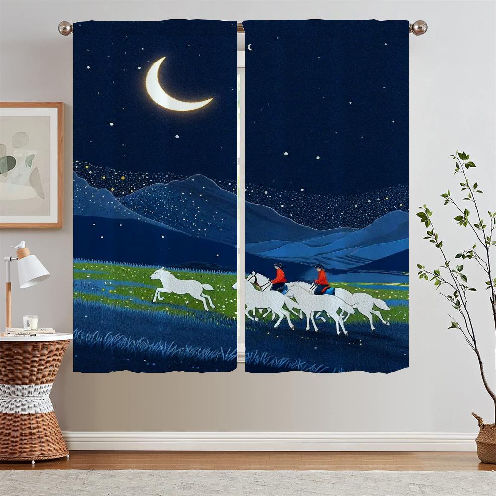 

Ночное небо над Алтаем Шторы для спальни 2 шт. Щупальца Подхваты для штор в ванной Роскошные шторы для гостиной Затемнение для дома W50xH70cmx2pcs-CL