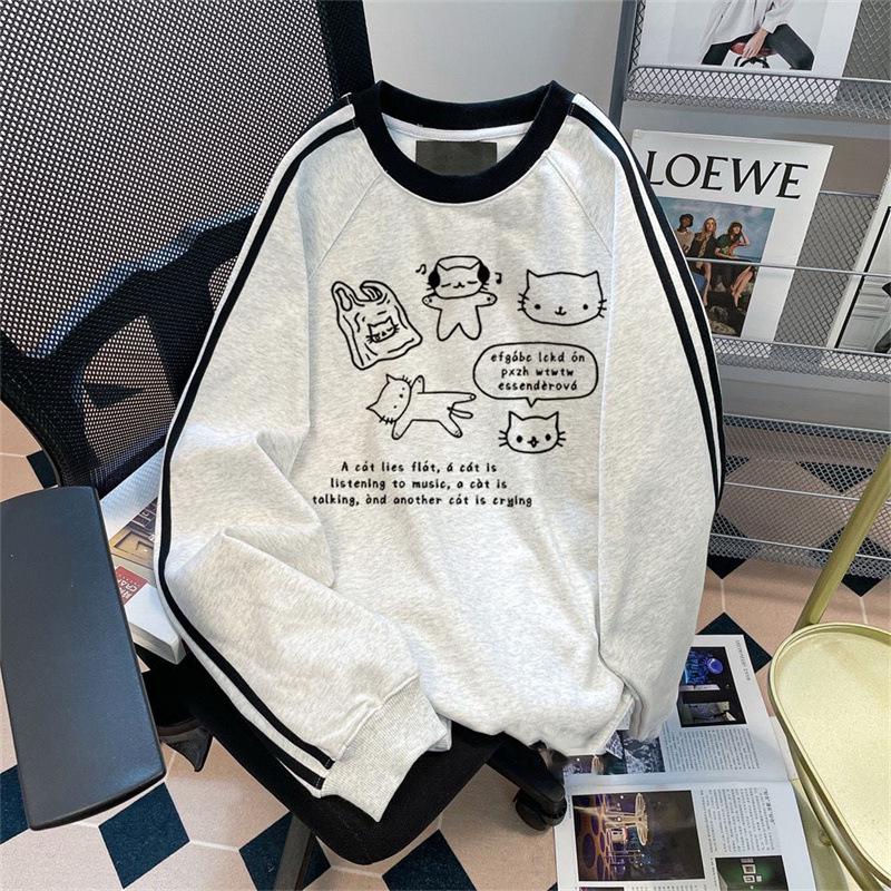 Schwerer Hoodie im amerikanischen Stil: Lazy Vibe Print, Locker sitzendes Fleece-Sweatshirt für Paare, Herbst- und Winterbekleidung.