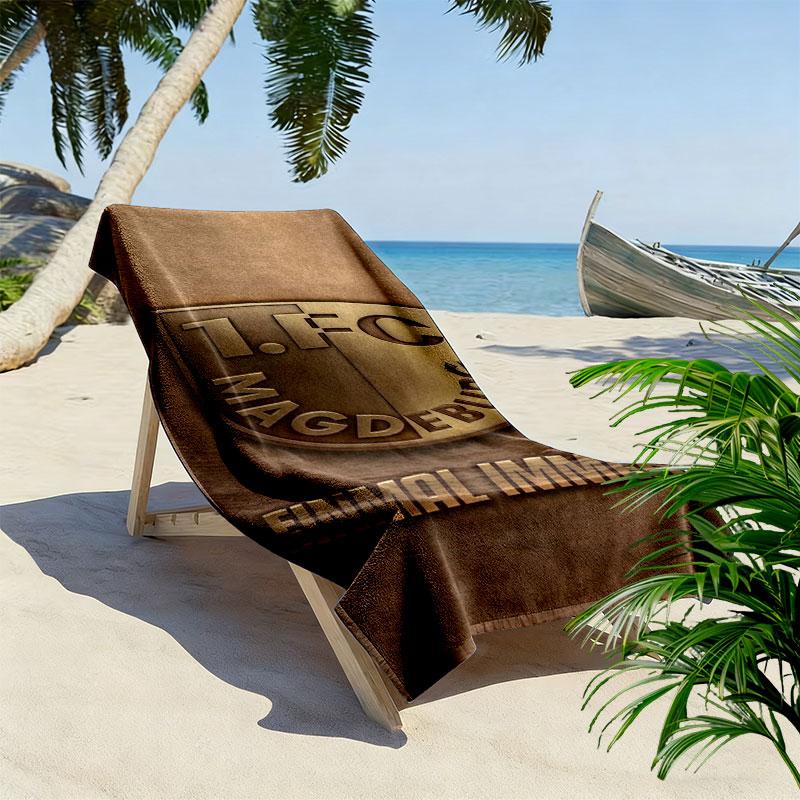 1. FC Magdeburg Print Beach Towel, Large Soft Quick Dry Towel for Beach Camping Swimming