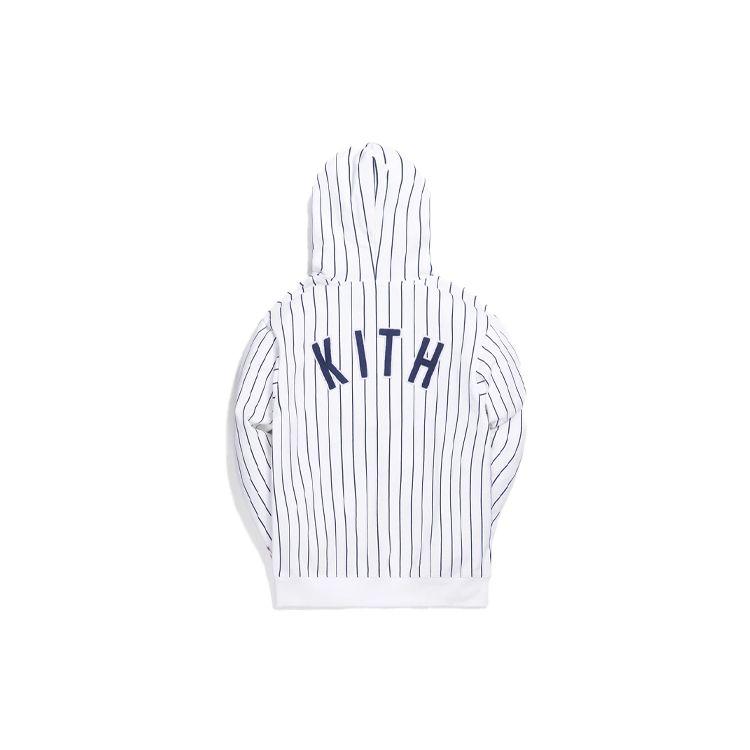 Kith For Major League Baseball New York Yankees Striped Hoodie White Unisex Tops KH2447-101