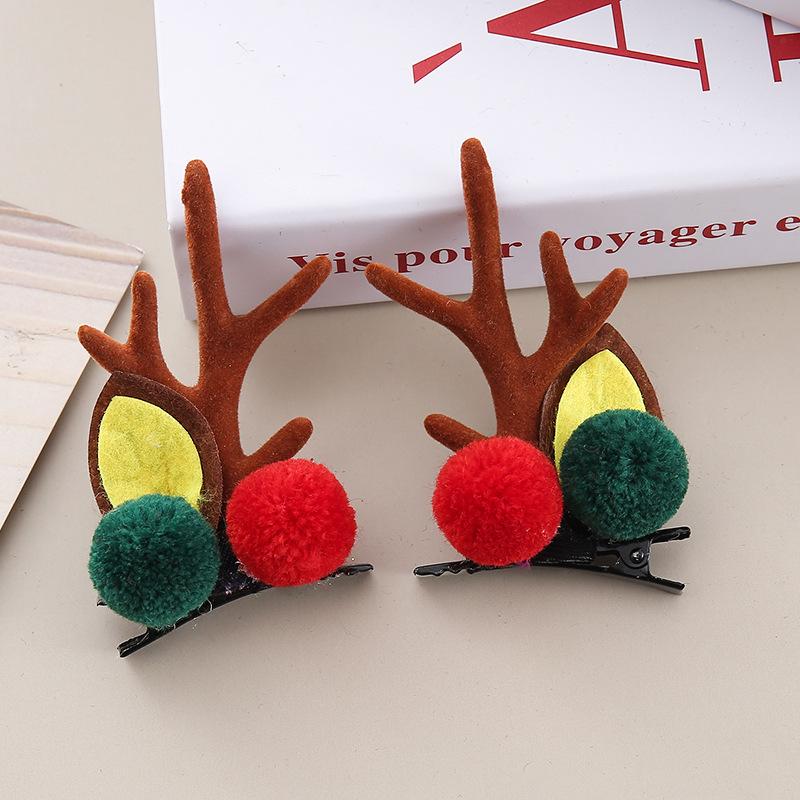 Christmas Antler Hair Clip: Cute Children's Elk Ears with Bells and Mushrooms